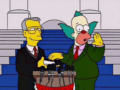 Sezon 14 Odcinek 14 Krusty jedzie do Waszyngtonu