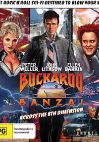 Plakat filmu Przygody Buckaroo Banzai. Przez &oacute;smy wymiar