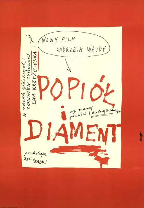 plakat filmu Popiół i diament