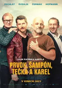 Plakat filmu Pierwotniak, Piękniś, Kropka i Karel