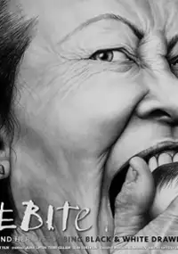 Plakat filmu Love Bite: Niepokojące czarno-białe rysunki Laurie Lipton