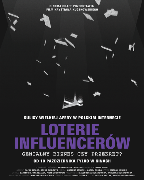 plakat filmu Loterie influencerów. Genialny biznes czy przekręt?