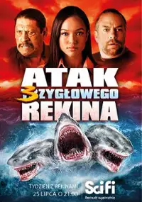 Plakat filmu Tr&oacute;jgłowy rekin atakuje