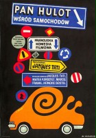 plakat filmu Pan Hulot wśród samochodów
