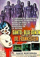 plakat filmu Santo y Blue Demon contra el doctor Frankenstein