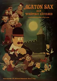 Plakat filmu Agaton Sax och Byköpings gästabud