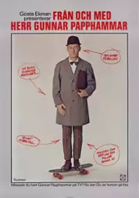 Plakat filmu Pan Gunnar Papphammar przedstawia