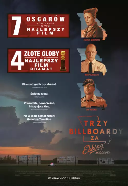 plakat filmu Trzy billboardy za Ebbing, Missouri