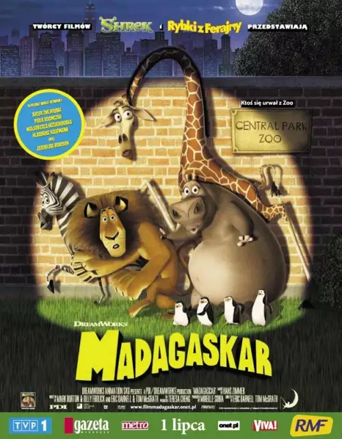 plakat filmu Madagaskar