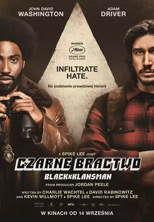 plakat filmu Czarne bractwo. BlacKkKlansman