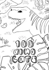 Plakat gry 100 Dino Cats