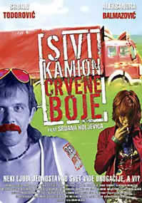 Plakat filmu Szara ciężarówka w kolorze czerwonym