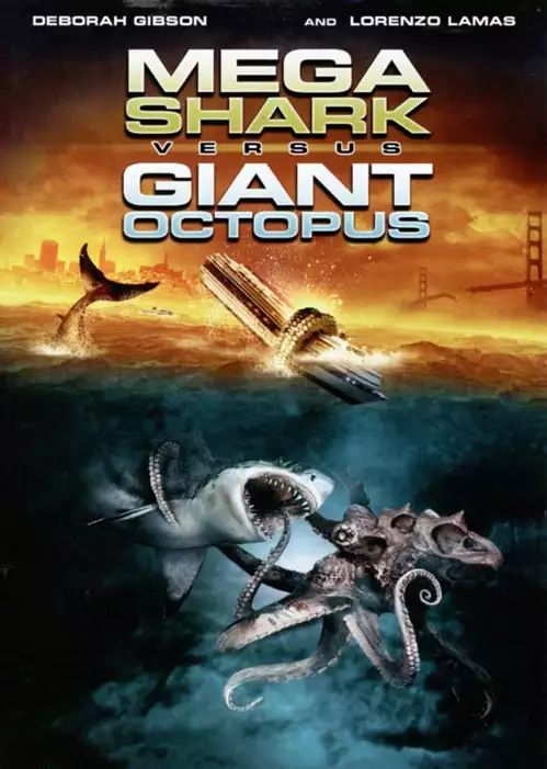 plakat filmu Megaszczęki kontra megamacki