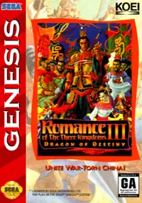 Plakat gry Romance of the Three Kingdoms III: Dragon of Destiny