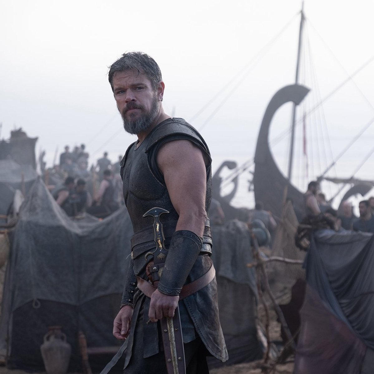 Matt Damon reveals a female stunt double played his muscles in "The Odyssey"