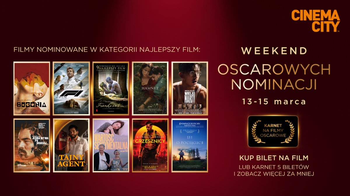 Wpadnij na weekend oscarowy do Cinema City!