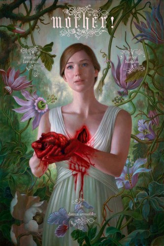 FOTO: Jennifer Lawrence z sercem na dłoni na plakacie "mother!"