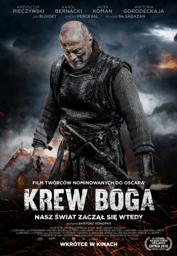 Oto plakat historycznego filmu Bartosza Konopki "Krew Boga"