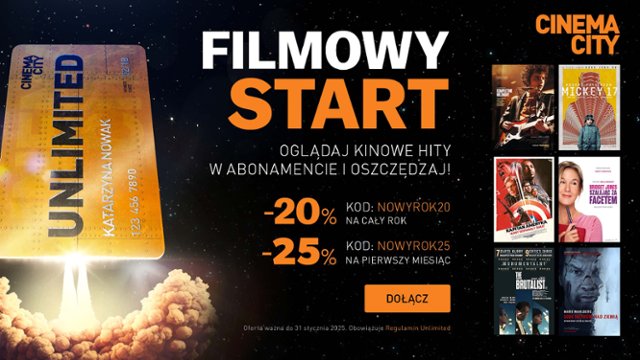 Filmowe hity w Cinema City z kartą Unlimited taniej! 