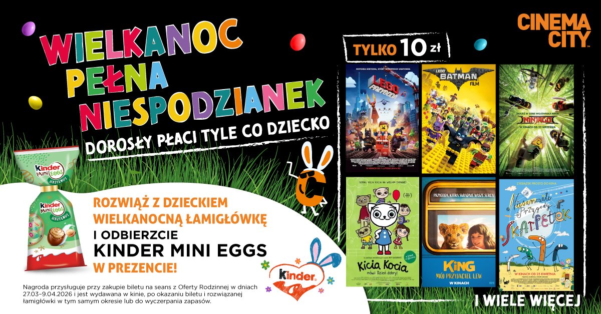 Wielkanoc w kinach Cinema City z niespodzianką od Kinder