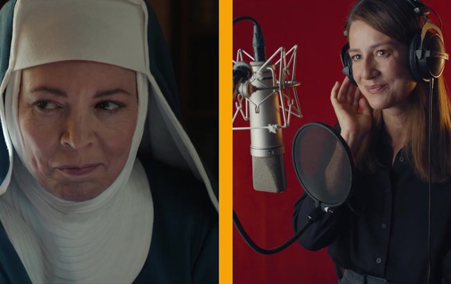 Maja Ostaszewska w studio dubbingowym