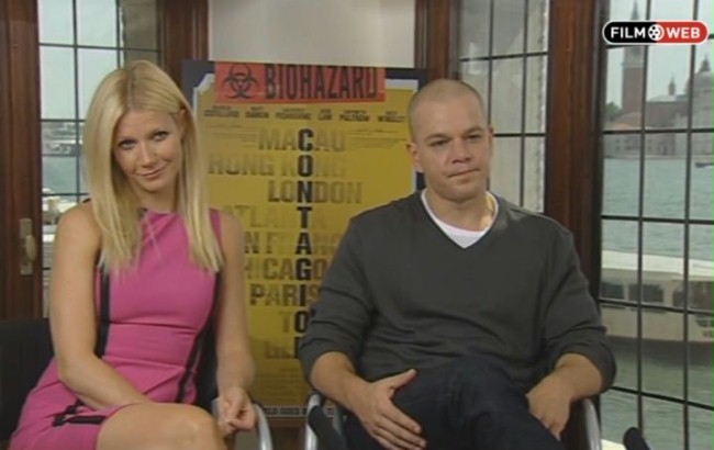 Matt Damon i Gwyneth Paltrow o filme "Contagion - Epidemia...
